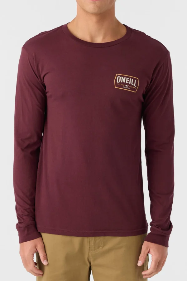 O’Neill Tees^DITHER STANDARD FIT LONG SLEEVE TEE BURGUNDY