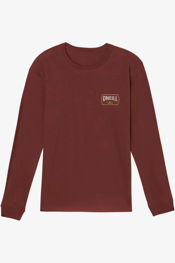 O’Neill Tees^DITHER STANDARD FIT LONG SLEEVE TEE BURGUNDY