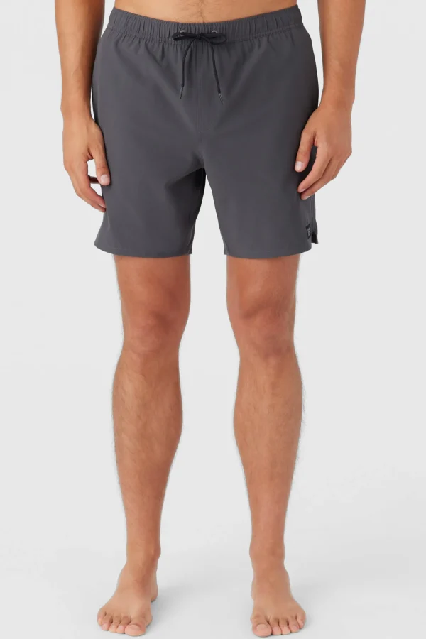 O’Neill Side Pockets^DIVERGENT ELASTIC WAIST LINED 17" SWIM TRUNKS GRAPHITE