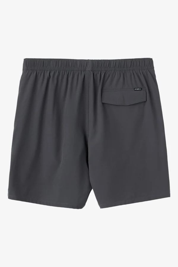 O’Neill Side Pockets^DIVERGENT ELASTIC WAIST LINED 17" SWIM TRUNKS GRAPHITE