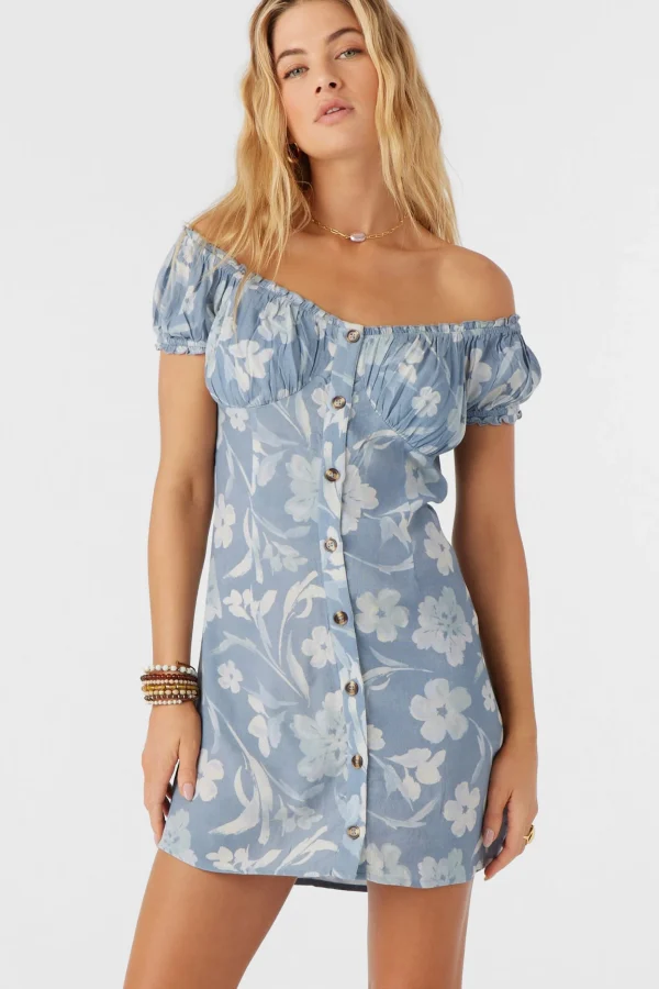 O’Neill Dresses^ELLISON EMILIA FLORAL OFF-THE-SHOULDER MINI DRESS INFINITY