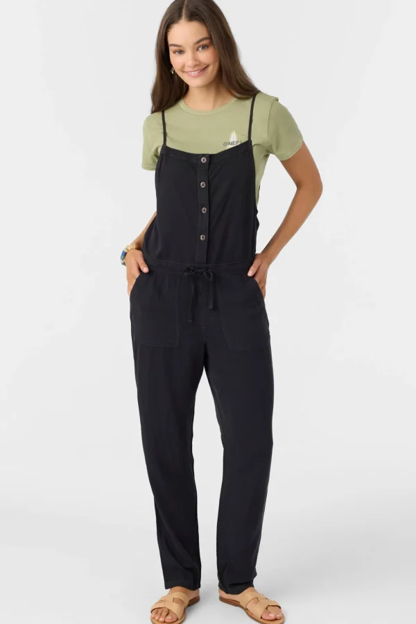 O’Neill Jumpsuits & Rompers^FRANCINA TWILL JUMPSUIT JET BLACK