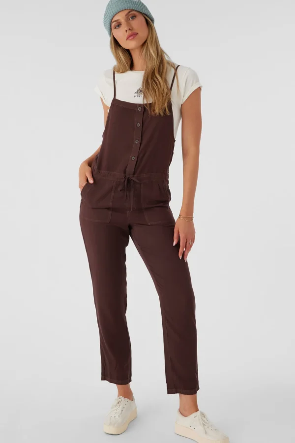 O’Neill Jumpsuits & Rompers^FRANCINA TWILL JUMPSUIT CHOCOLATE