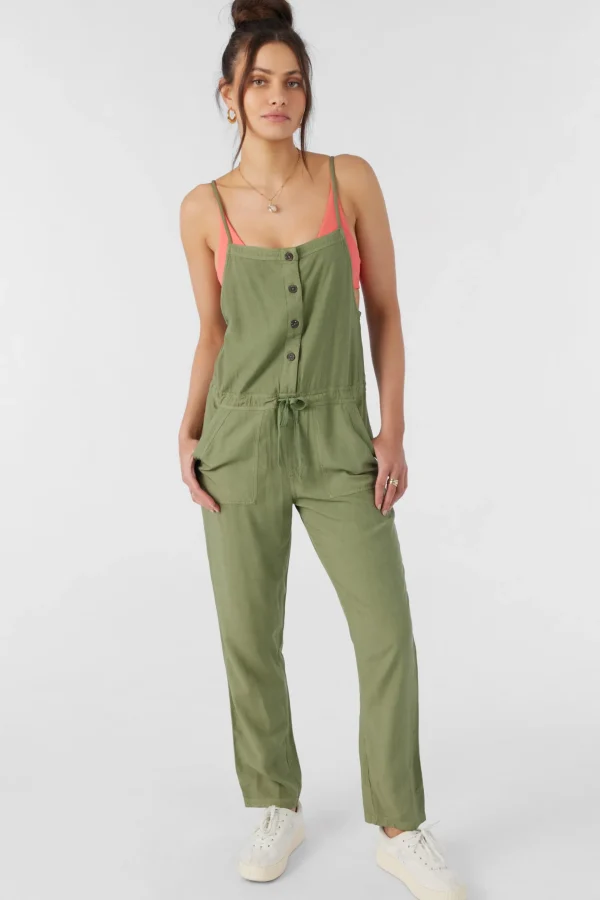 O’Neill Jumpsuits & Rompers^FRANCINA TWILL JUMPSUIT OIL GREEN