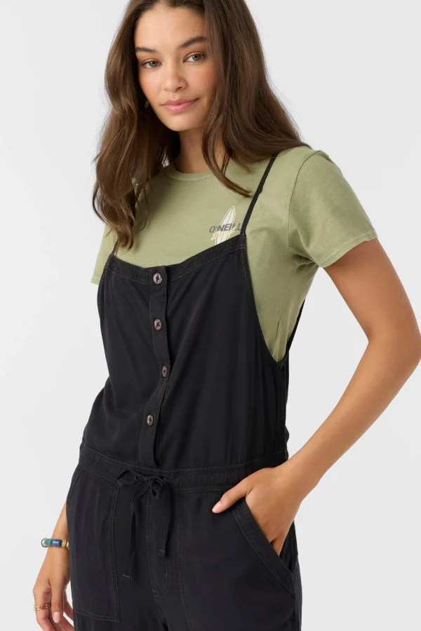 O’Neill Jumpsuits & Rompers^FRANCINA TWILL JUMPSUIT JET BLACK