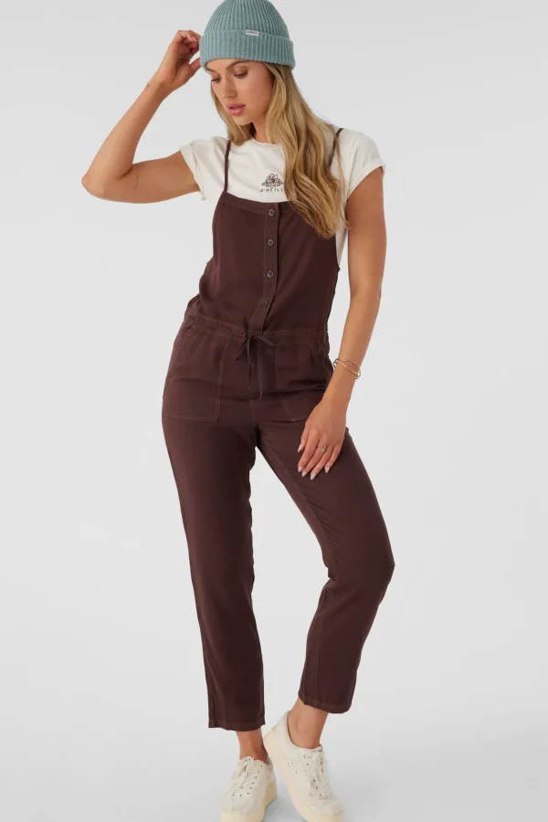 O’Neill Jumpsuits & Rompers^FRANCINA TWILL JUMPSUIT CHOCOLATE