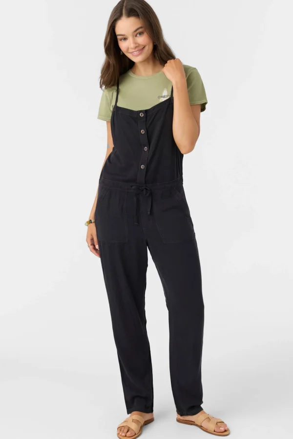 O’Neill Jumpsuits & Rompers^FRANCINA TWILL JUMPSUIT JET BLACK