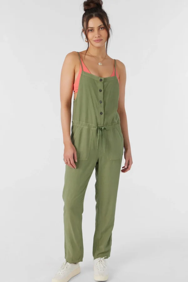 O’Neill Jumpsuits & Rompers^FRANCINA TWILL JUMPSUIT OIL GREEN