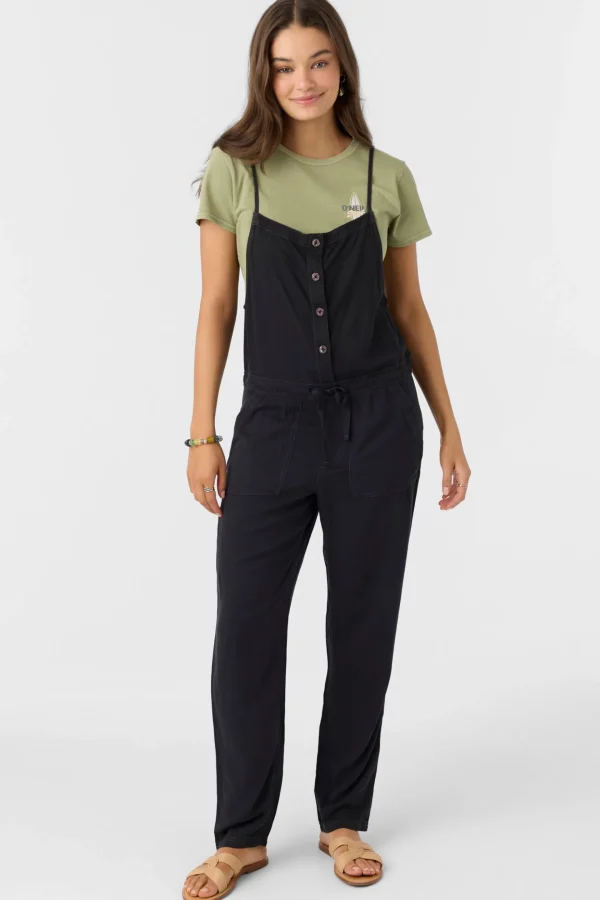 O’Neill Jumpsuits & Rompers^FRANCINA TWILL JUMPSUIT JET BLACK