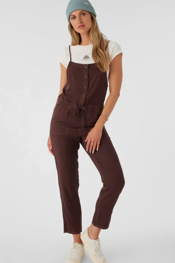 O’Neill Jumpsuits & Rompers^FRANCINA TWILL JUMPSUIT CHOCOLATE