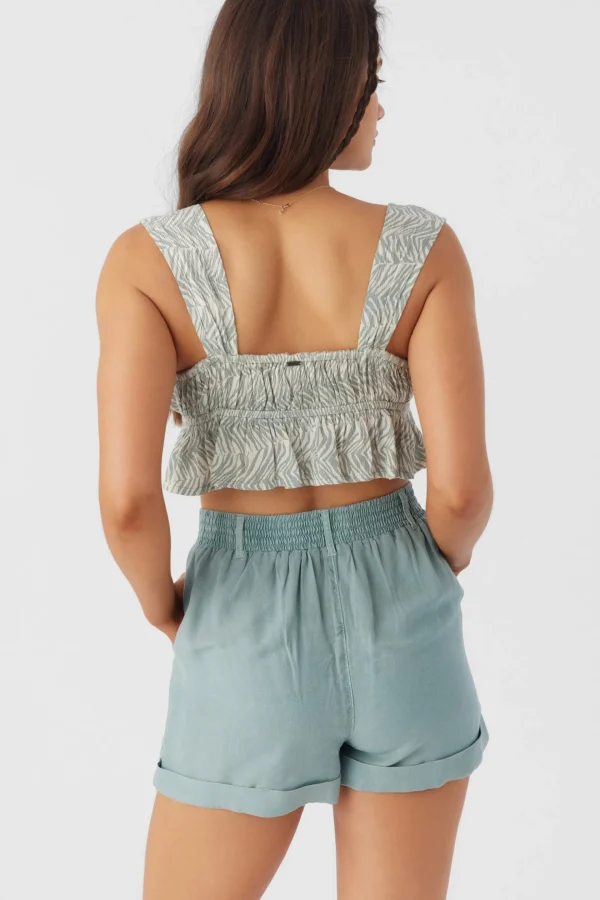 O’Neill Tops^GABBIE ZEBRA TEXTURE CROP TOP SILVER BLUE