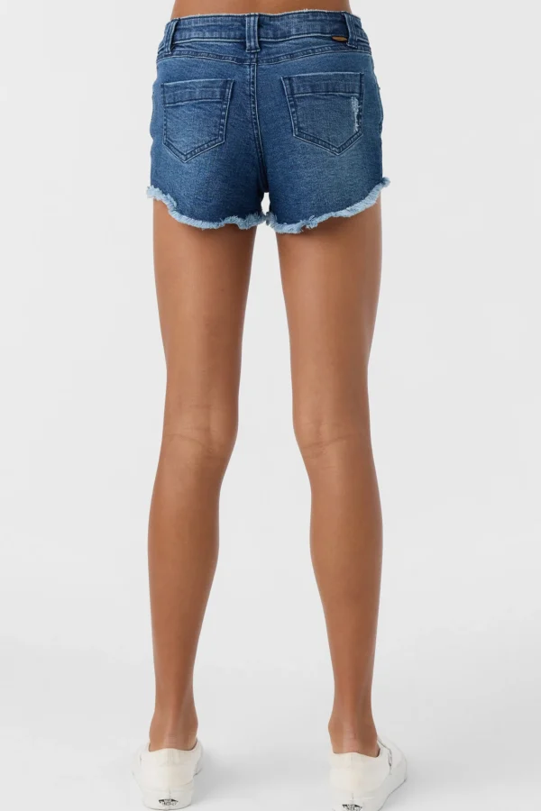 O’Neill Bottoms^GIRL'S AIDEN DENIM SHORTS BLUE GRASS WASH