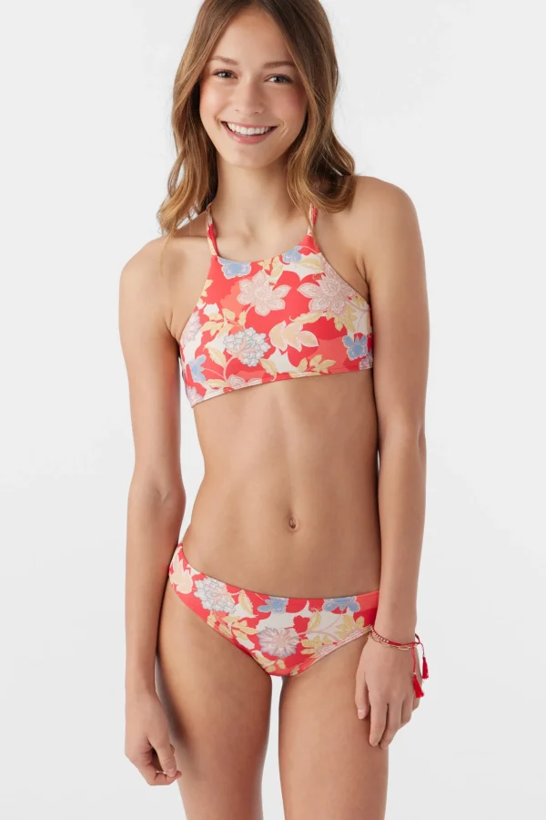 O’Neill Swim Sets | Swim Sets^GIRL'S ANTALYA FLORAL BRAIDED HIGH NECK SWIM SET BITTERSWEET