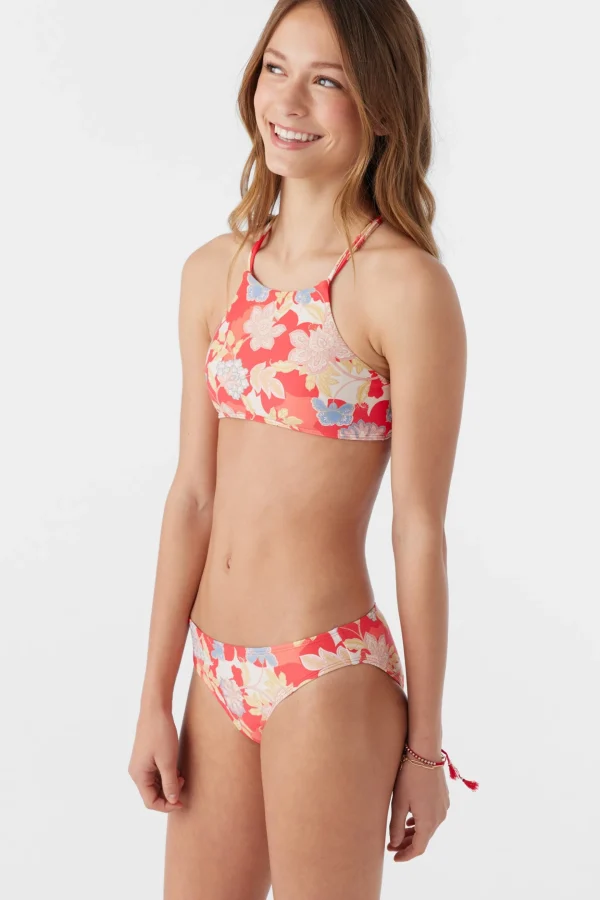 O’Neill Swim Sets | Swim Sets^GIRL'S ANTALYA FLORAL BRAIDED HIGH NECK SWIM SET BITTERSWEET