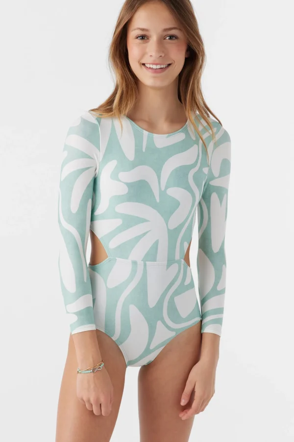 O’Neill One-Pieces | One Pieces^GIRL'S BEACH HUT GEO CUT OUT SURF SUIT SILVER BLUE