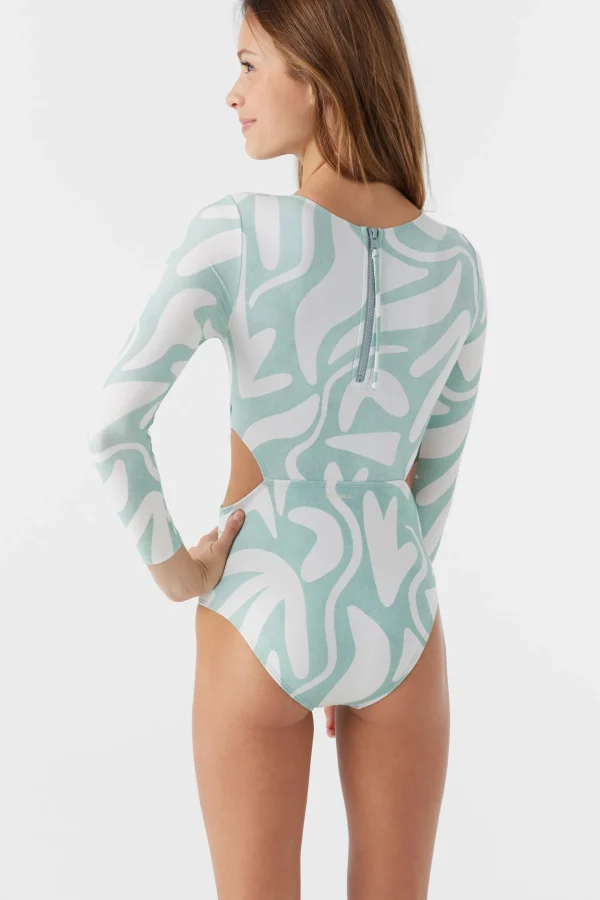 O’Neill One-Pieces | One Pieces^GIRL'S BEACH HUT GEO CUT OUT SURF SUIT SILVER BLUE