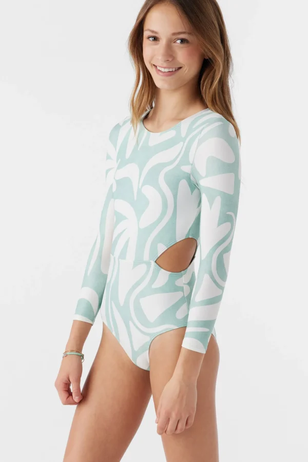 O’Neill One-Pieces | One Pieces^GIRL'S BEACH HUT GEO CUT OUT SURF SUIT SILVER BLUE