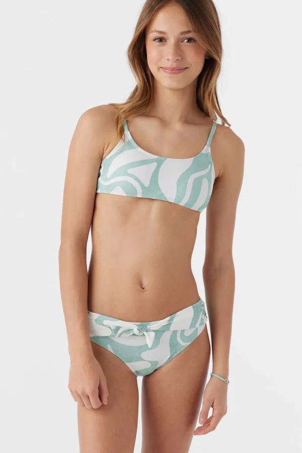 O’Neill Swim Sets | Swim Sets^GIRL'S BEACH HUT GEO TIE BACK BRALETTE TOP SET SILVER BLUE