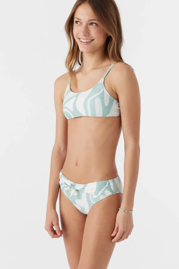 O’Neill Swim Sets | Swim Sets^GIRL'S BEACH HUT GEO TIE BACK BRALETTE TOP SET SILVER BLUE