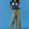 O’Neill Bottoms^GIRL'S BRENDITA CRINKLE DOUBLE GAUZE PANTS OIL GREEN