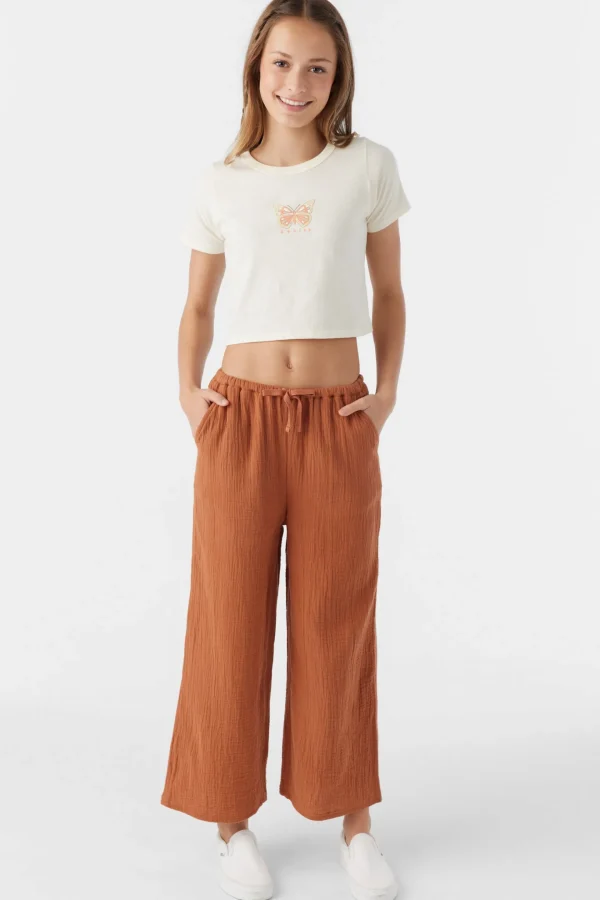 O’Neill Bottoms^GIRL'S BRENDITA CRINKLE DOUBLE GAUZE PANTS SIERRA