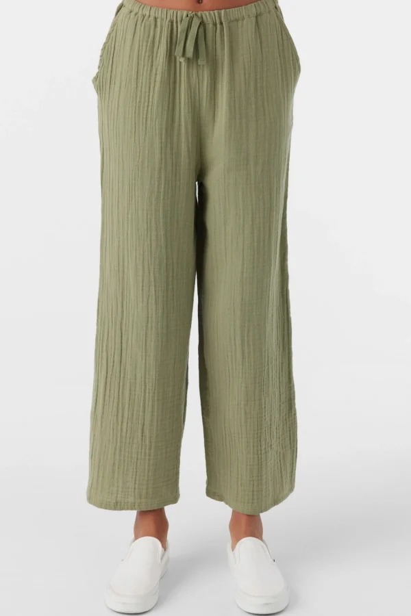 O’Neill Bottoms^GIRL'S BRENDITA CRINKLE DOUBLE GAUZE PANTS OIL GREEN