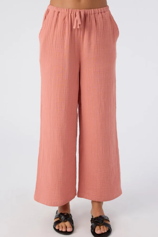 O’Neill Bottoms^GIRL'S BRENDITA CRINKLE DOUBLE GAUZE PANTS CANYON ROSE