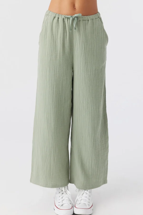 O’Neill Bottoms^GIRL'S BRENDITA CRINKLE DOUBLE GAUZE PANTS LILY PAD