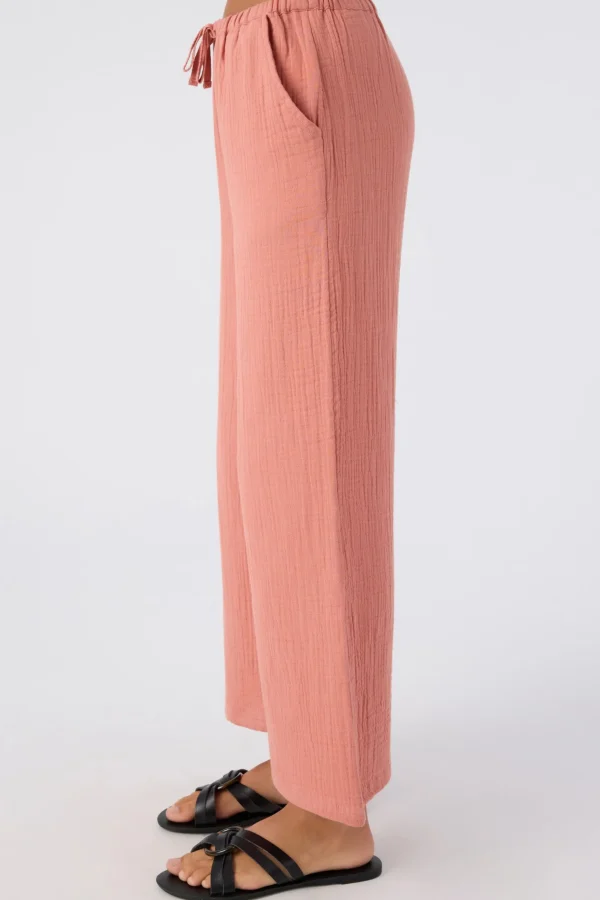 O’Neill Bottoms^GIRL'S BRENDITA CRINKLE DOUBLE GAUZE PANTS CANYON ROSE