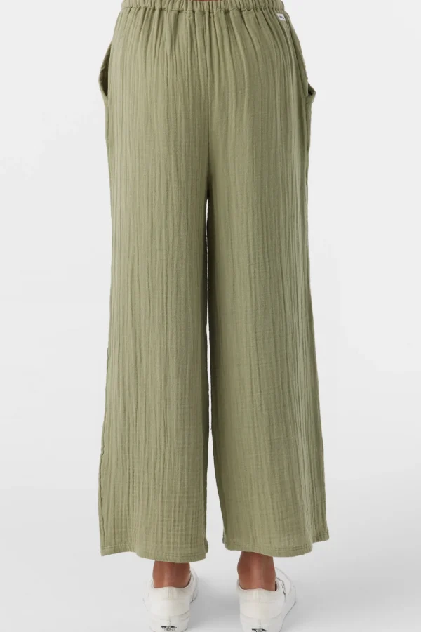 O’Neill Bottoms^GIRL'S BRENDITA CRINKLE DOUBLE GAUZE PANTS OIL GREEN