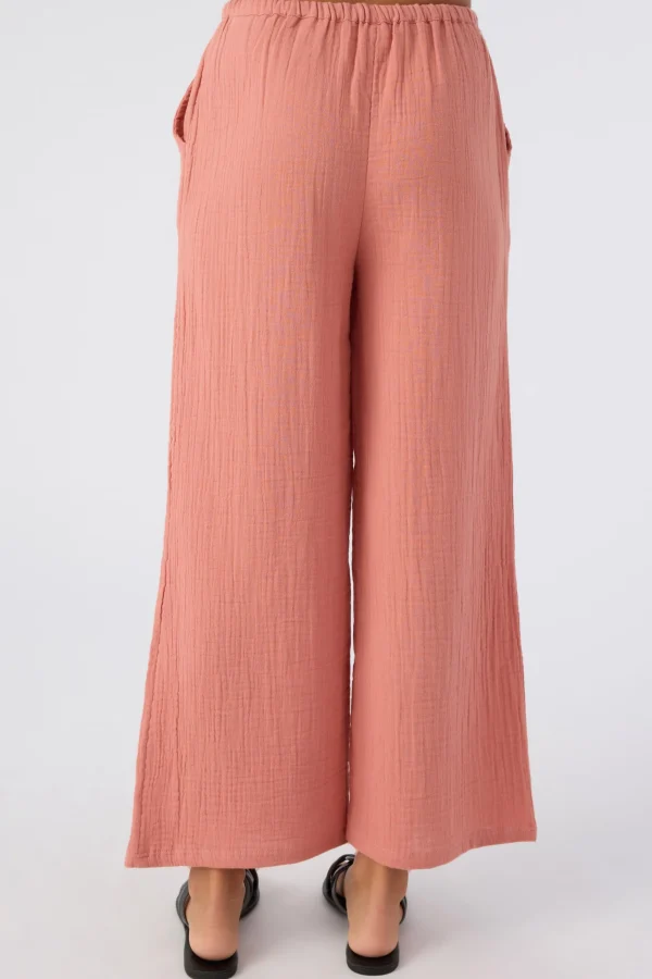 O’Neill Bottoms^GIRL'S BRENDITA CRINKLE DOUBLE GAUZE PANTS CANYON ROSE