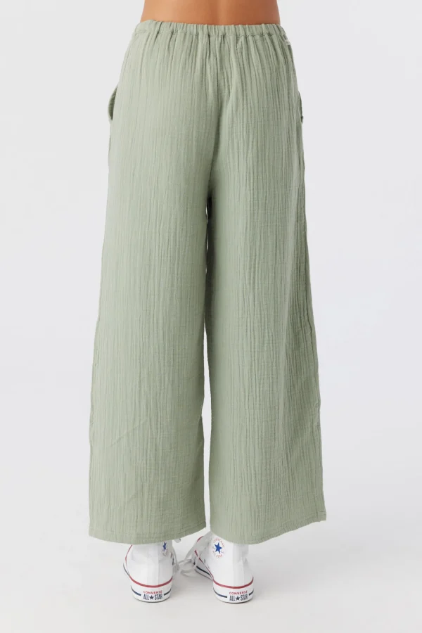 O’Neill Bottoms^GIRL'S BRENDITA CRINKLE DOUBLE GAUZE PANTS LILY PAD