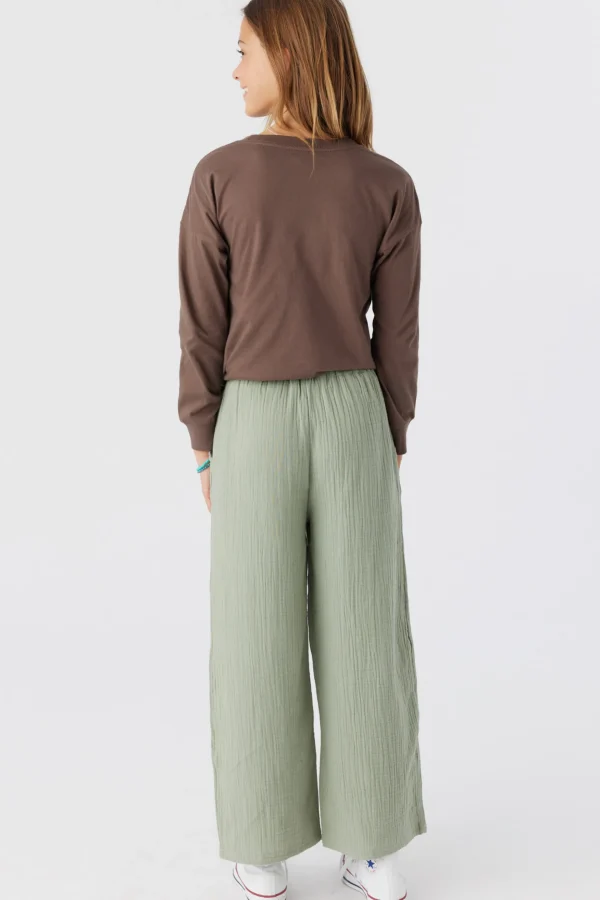 O’Neill Bottoms^GIRL'S BRENDITA CRINKLE DOUBLE GAUZE PANTS LILY PAD