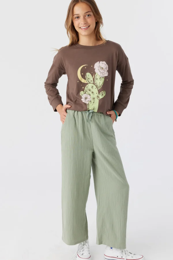 O’Neill Bottoms^GIRL'S BRENDITA CRINKLE DOUBLE GAUZE PANTS LILY PAD