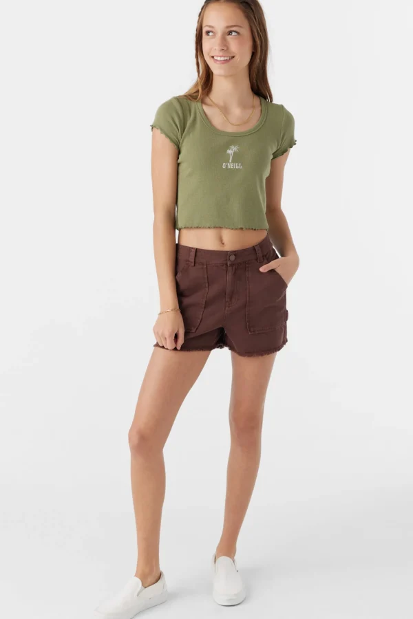 O’Neill Bottoms^GIRL'S CHARLI ULTILITY SHORTS CHOCOLATE