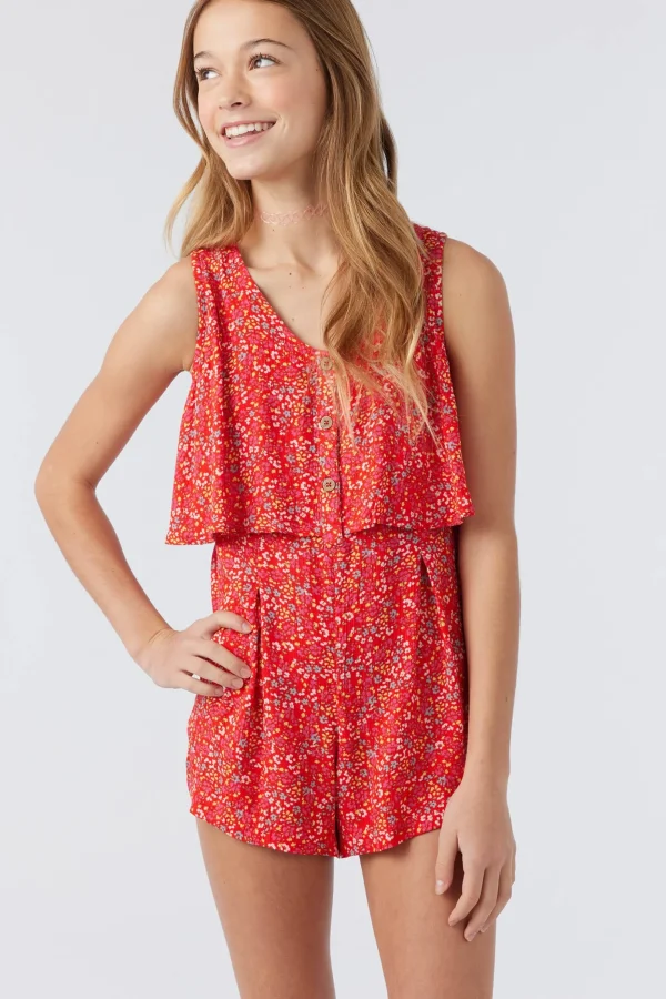 O’Neill Dresses^GIRL'S FREYA ROMPER RED HOT