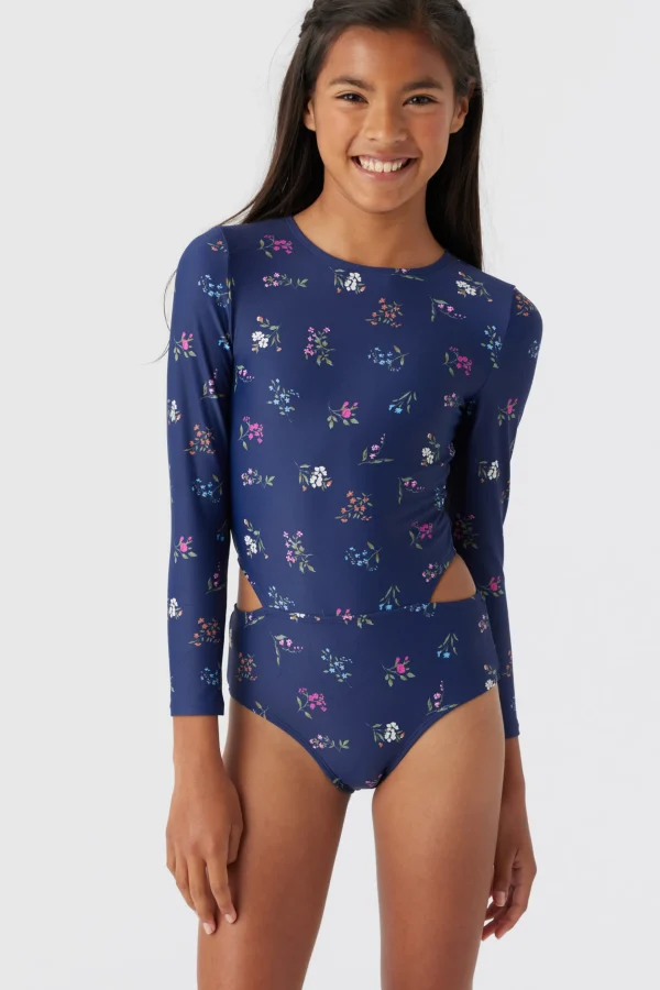 O’Neill One-Pieces | One Pieces^GIRL'S GARDEN FLORAL CUT OUT SURF SUIT MEDIEVAL BLUE