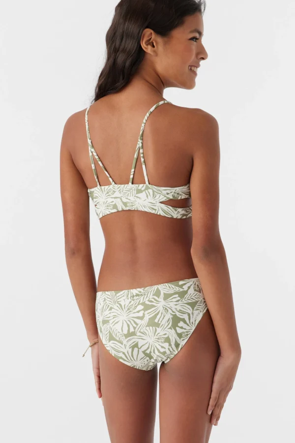 O’Neill Swim Sets | Swim Sets^GIRL'S HALFMOON TROPICAL WRAP TOP SET OIL GREEN