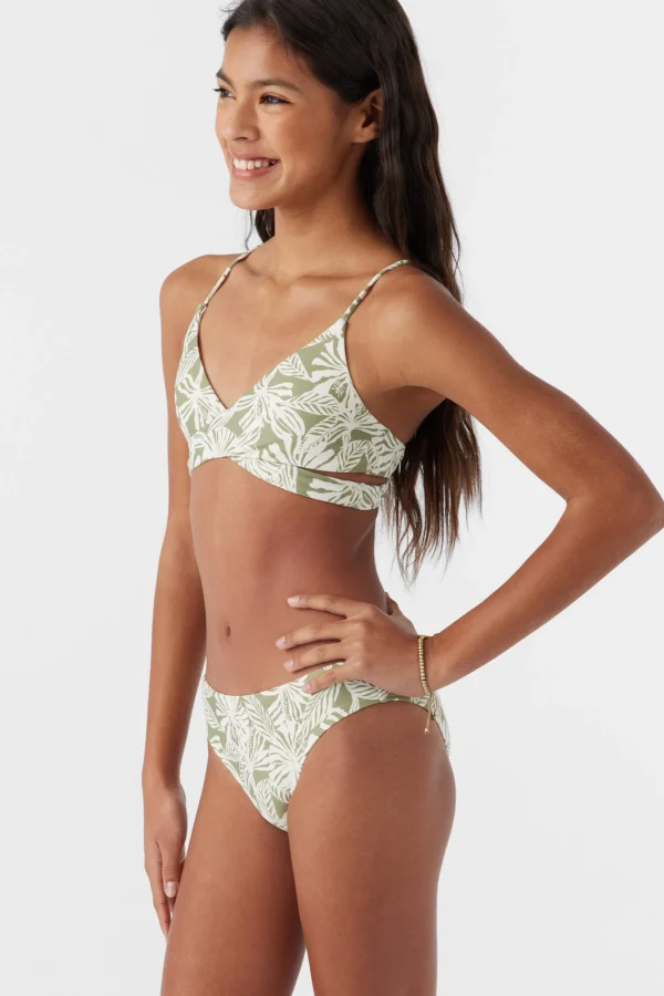 O’Neill Swim Sets | Swim Sets^GIRL'S HALFMOON TROPICAL WRAP TOP SET OIL GREEN