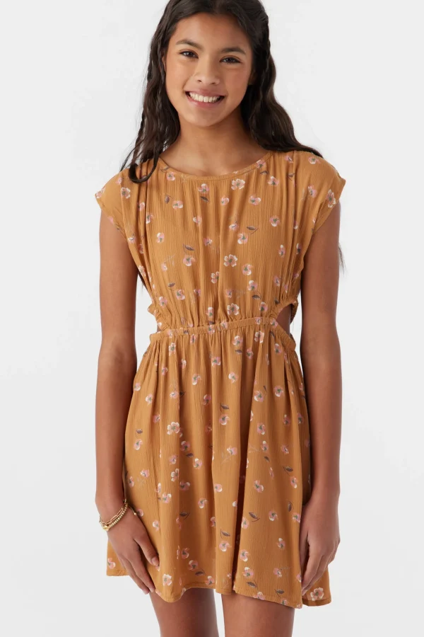 O’Neill Dresses^GIRL'S HELENA KIRA FLORAL DRESS BROWN SUGAR