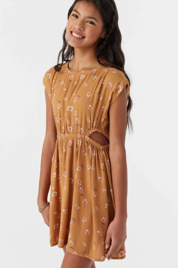 O’Neill Dresses^GIRL'S HELENA KIRA FLORAL DRESS BROWN SUGAR