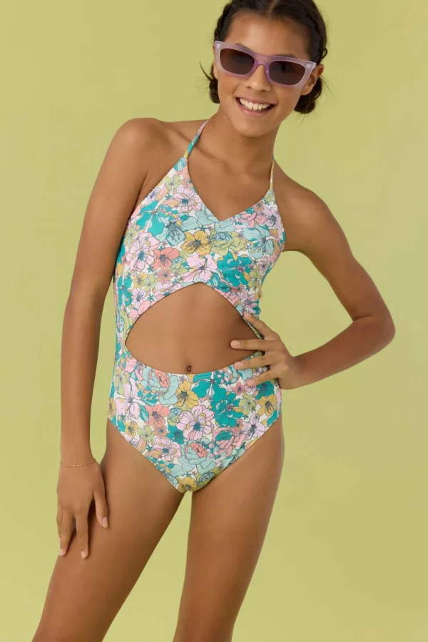 O’Neill One-Pieces | One Pieces^GIRL'S JANIS FLORAL CINCHED ONE-PIECE MULTI CLR