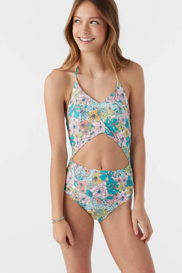 O’Neill One-Pieces | One Pieces^GIRL'S JANIS FLORAL CINCHED ONE-PIECE MULTI CLR