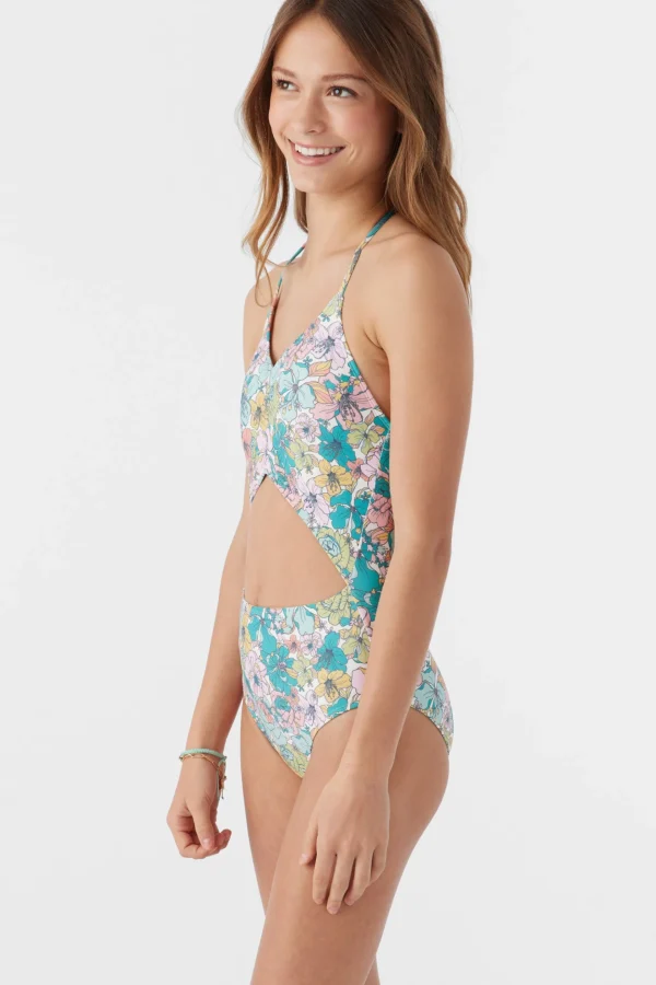 O’Neill One-Pieces | One Pieces^GIRL'S JANIS FLORAL CINCHED ONE-PIECE MULTI CLR