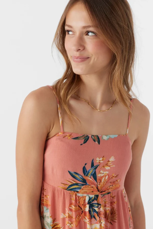 O’Neill Dresses^GIRL'S JILLIAN PUNTA TROPICAL TIERED DRESS CANYON CLAY