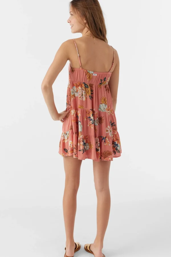 O’Neill Dresses^GIRL'S JILLIAN PUNTA TROPICAL TIERED DRESS CANYON CLAY