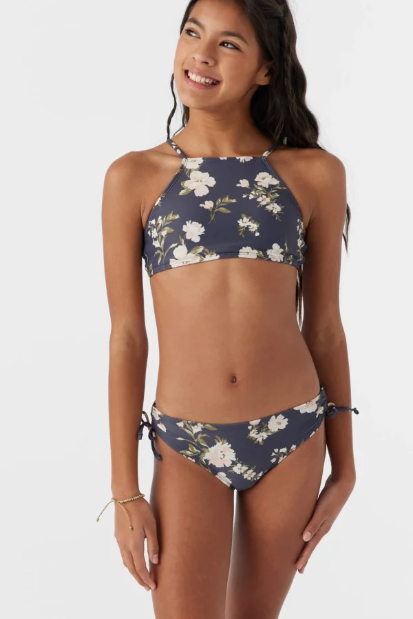 O’Neill Swim Sets | Swim Sets^GIRL'S KENDRA FLORAL MULTI-STRAP HIGH NECK TOP SET PERISCOPE