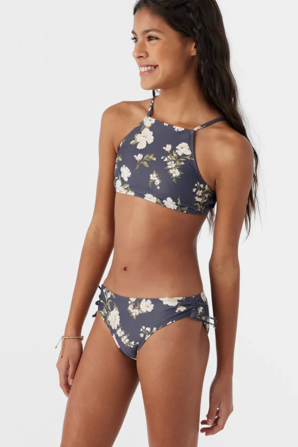 O’Neill Swim Sets | Swim Sets^GIRL'S KENDRA FLORAL MULTI-STRAP HIGH NECK TOP SET PERISCOPE