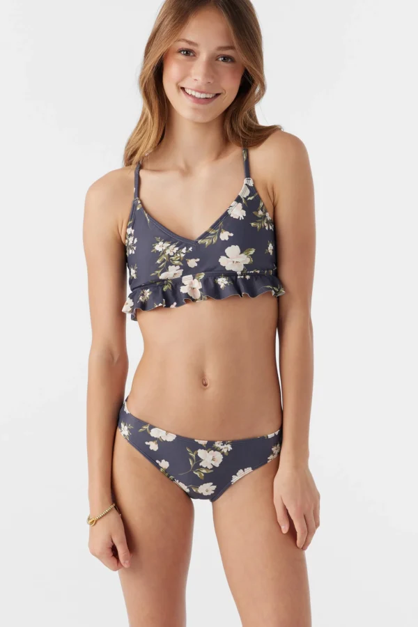 O’Neill Swim Sets | Swim Sets^GIRL'S KENDRA FLORAL PEPLUM TRI TOP SET PERISCOPE