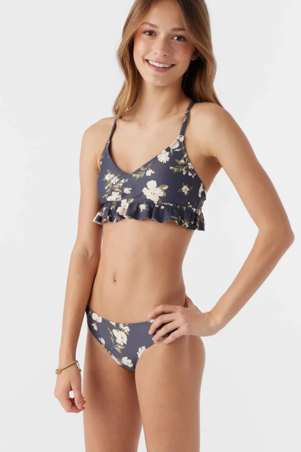 O’Neill Swim Sets | Swim Sets^GIRL'S KENDRA FLORAL PEPLUM TRI TOP SET PERISCOPE